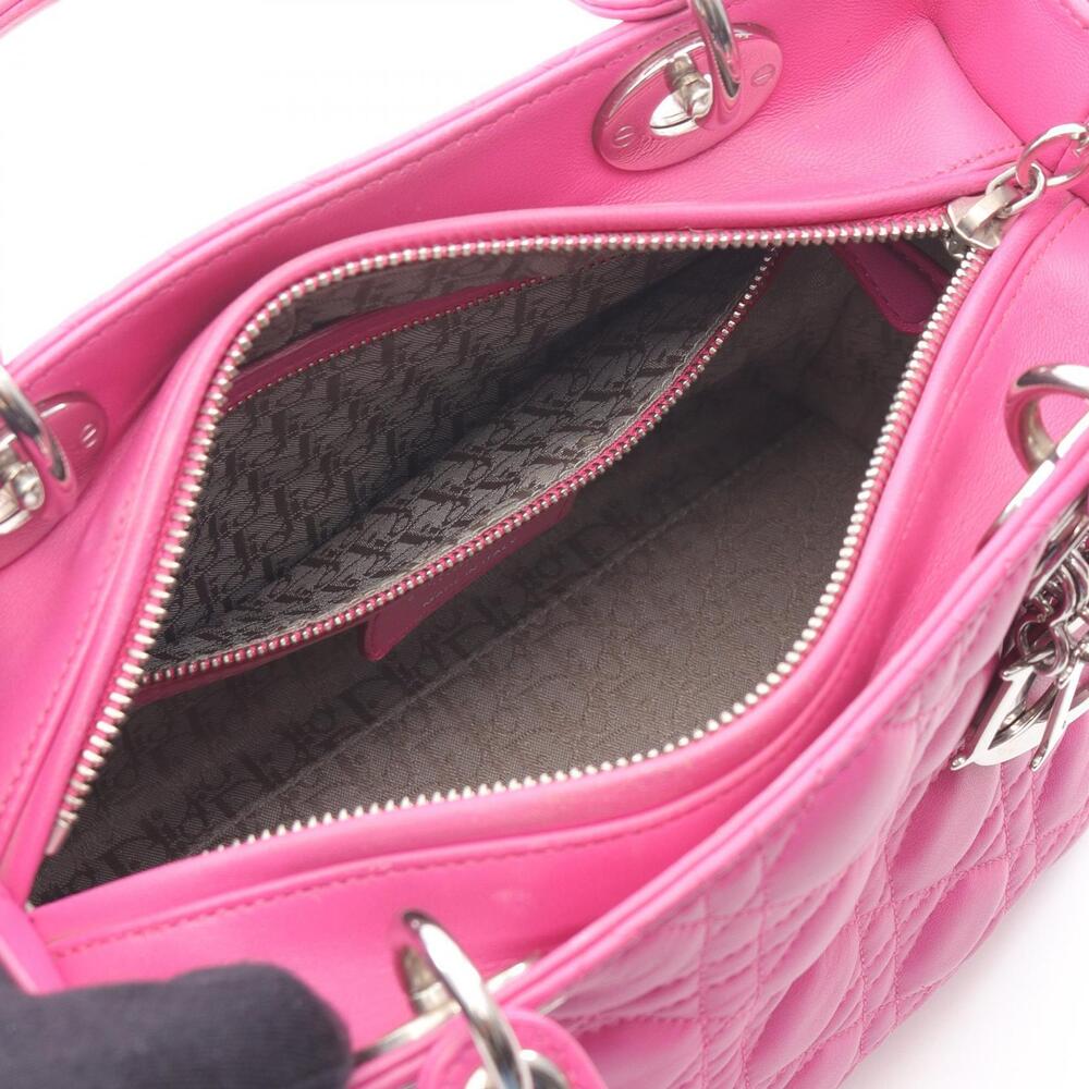 Dior Lady Cannage Handbag Leather Pink - Picture 3 of 8
